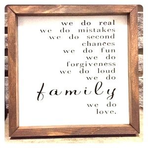 12x12 Framed wood Family sign.